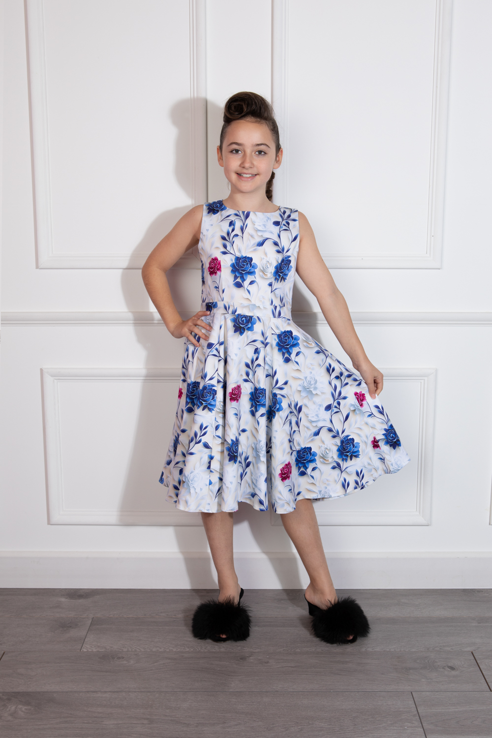 Blue Blossom Swing Dress in Kids